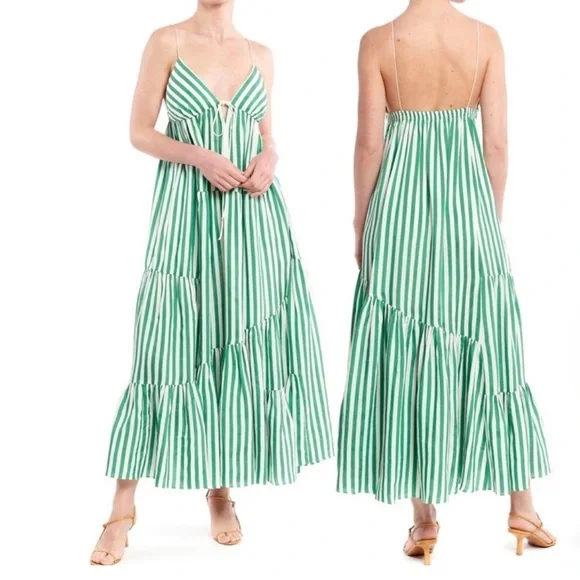 La Ligne Drawstring front striped cotton dress size xl - Picture 4 of 11